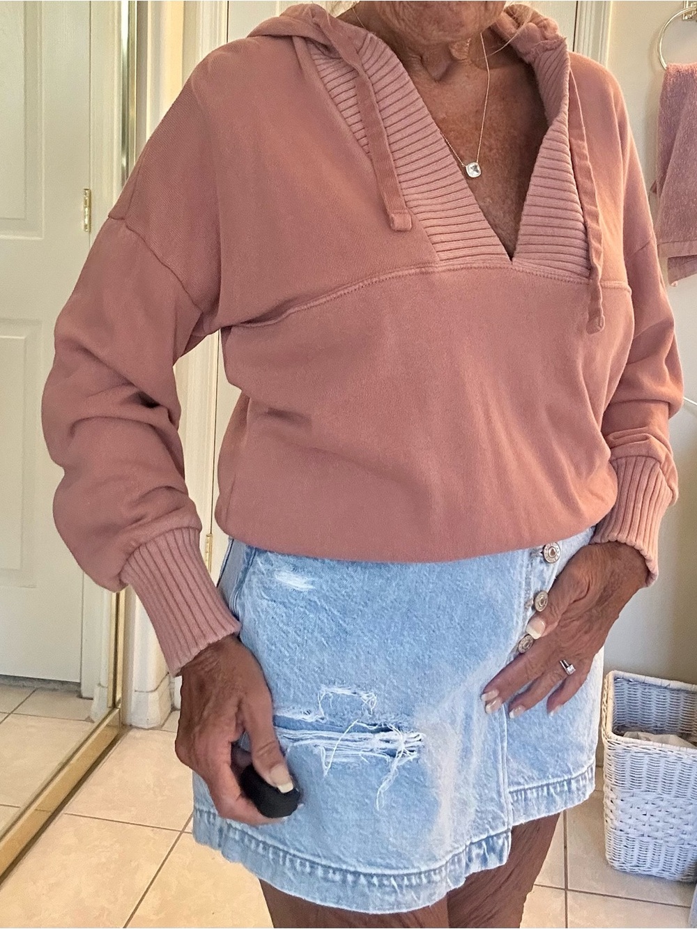 Aerie Offline Dusty Mauve Hooded Pullover Sweatshirt XS EXC. - Picture 2 of 10